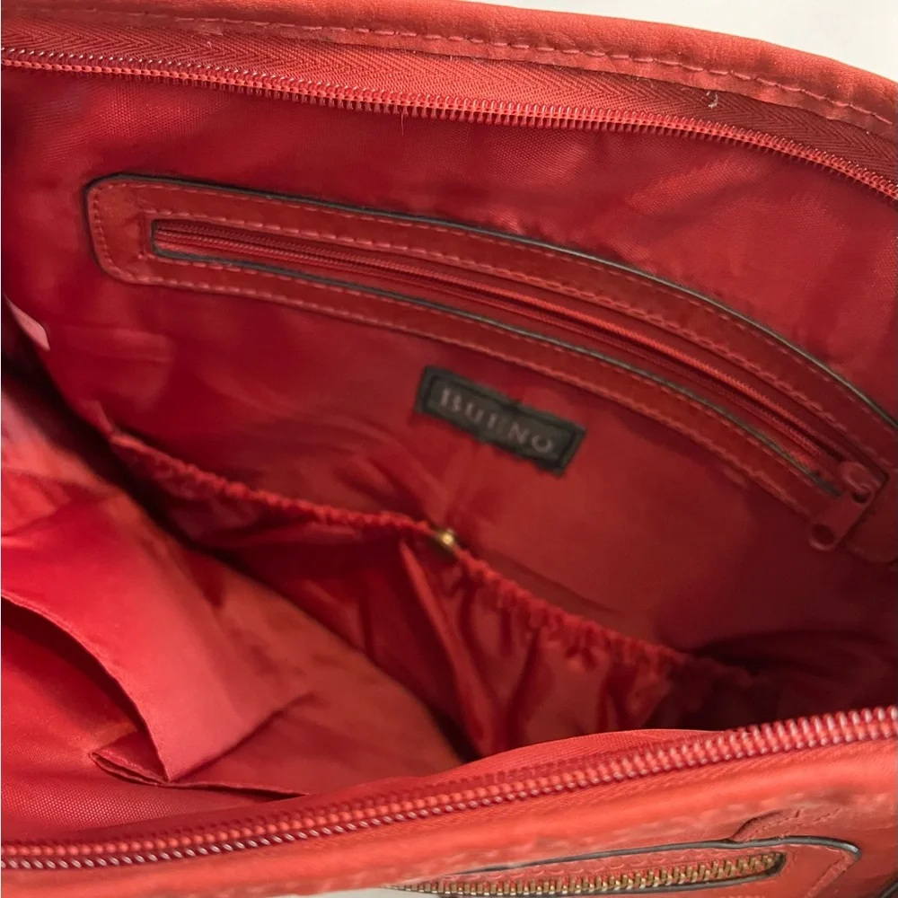 Bueno Dark Red Leather Look Rectangular Handbag - Picture 5 of 7